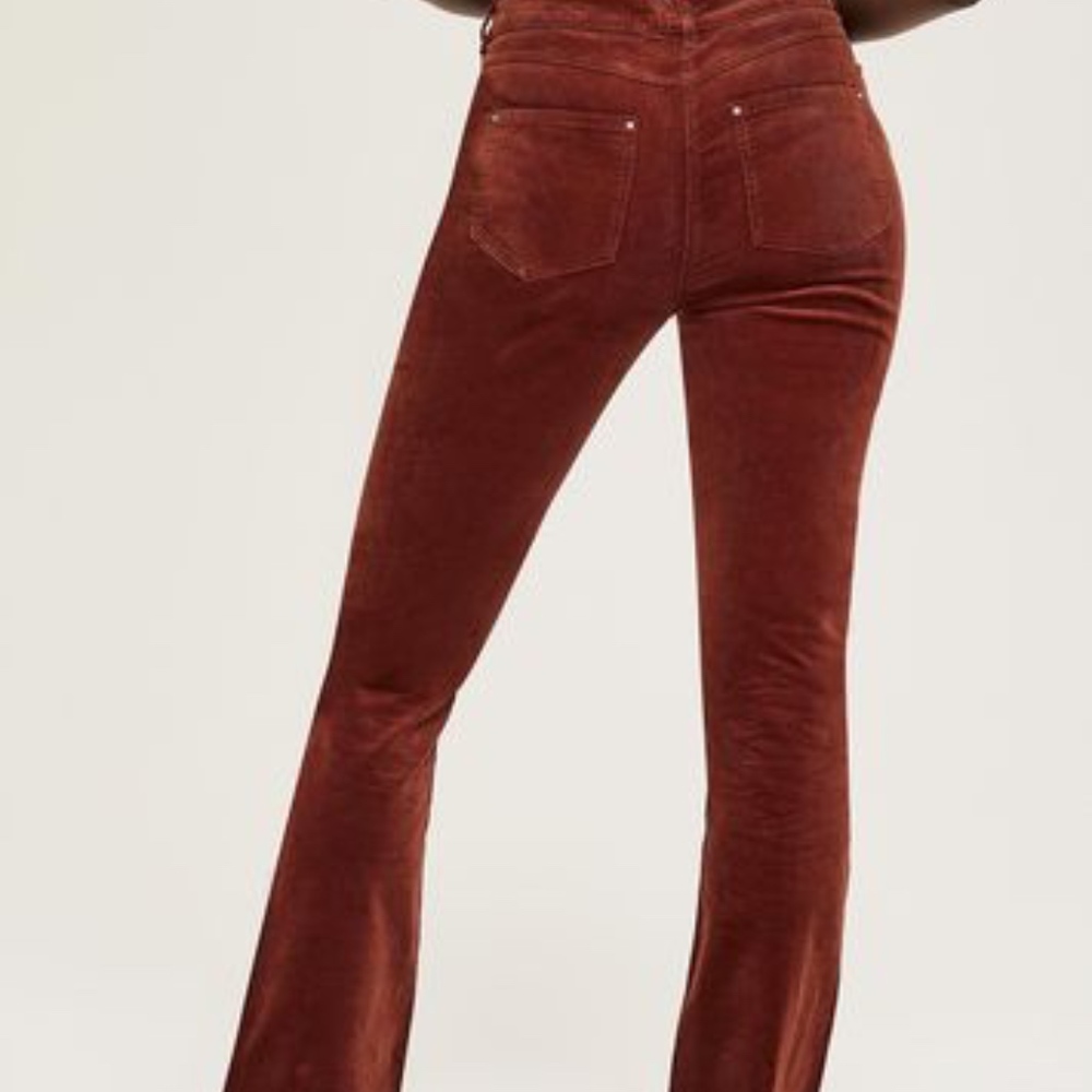 Long Tall Sally Corduroy Orange Bootcut Trousers - Picture 3 of 7